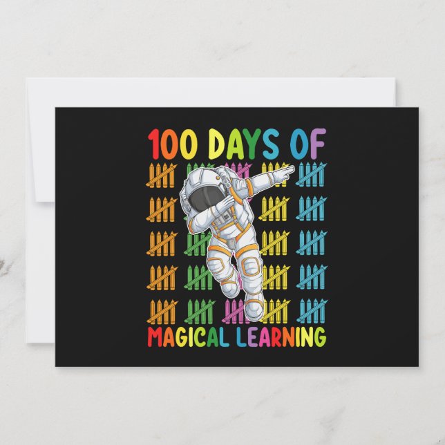 Invitation 100 Jours D'Apprentissage Magique École D'Astronau (Devant)