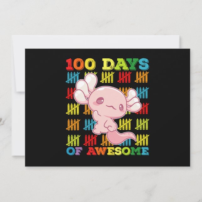 Invitation 100 Jours De L'Impressionnant Axolotl 100E Jour De (Devant)