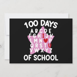 Invitation 100 jours d'école Alphabet 100ème jour Enseignant 