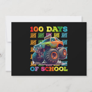 Invitation 100 Jours D'École Monster Truck Enseignant Étudian