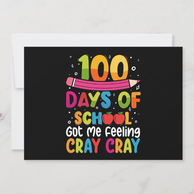 Invitation 100 Jours D'École M'Ont Fait Sentir Cray Cray (Devant)