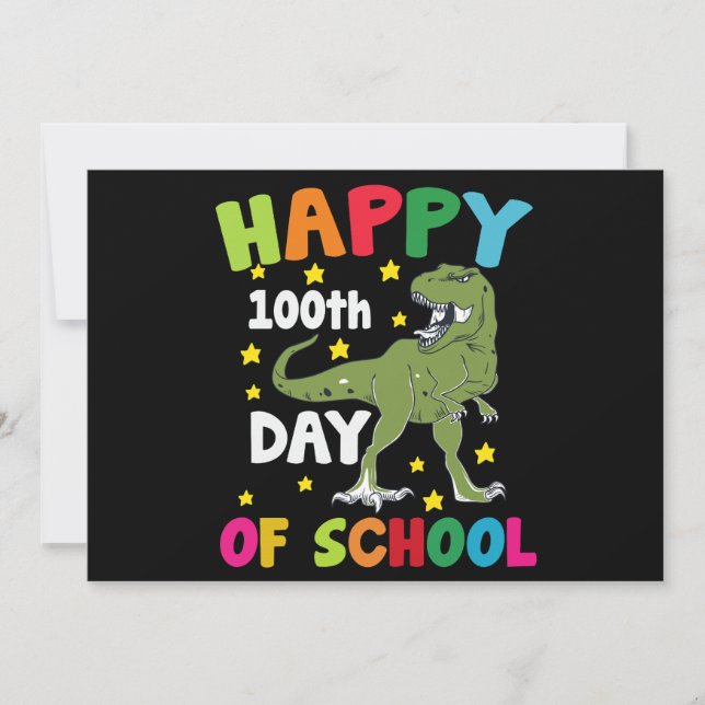 Invitation 100 jours d'école Trex 100e jour d'école  (Devant)