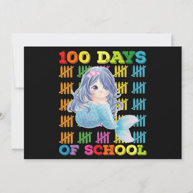 Invitation 100 Jours D'Enseignant De Sirène D'École (Devant)