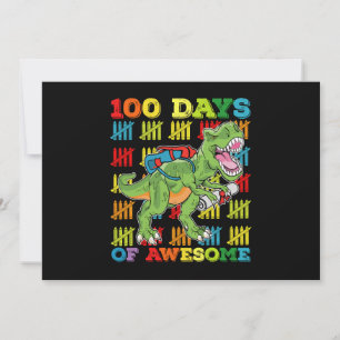 Invitation 100 Jours D'Étonnant T Rex Dinosaur 100ème École