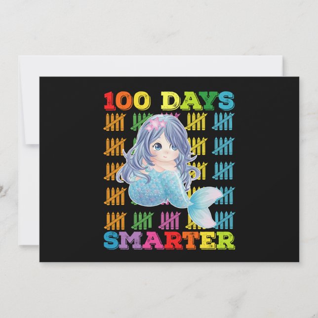 Invitation 100 Jours Mermaid Smarter 100ème Jour De L'École (Devant)
