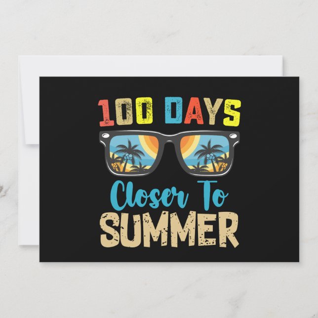 Invitation 100 Jours Plus Près De L'École De Vacances D'Été (Devant)