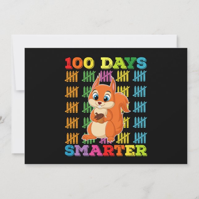 Invitation 100 Jours Smarter Squirrel 100e Jour De L'École (Devant)