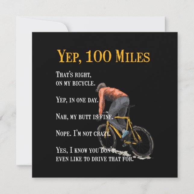 Invitation 100 Miles Vélo Vélo Vélo Vélo Vélo Vélo Vélo Cadea (Devant)