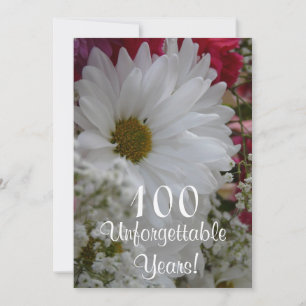 Invitation 100e anniversaire / Bouqet de la marguerite blanch