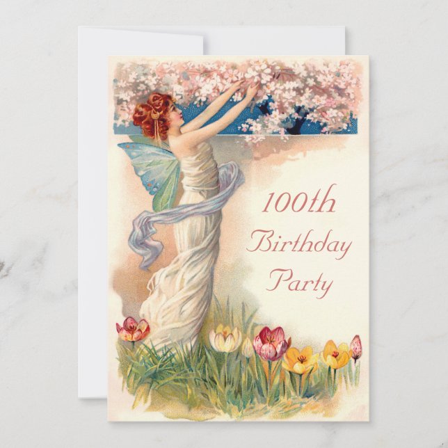 Invitation 100e anniversaire de la floraison Vintage (Devant)