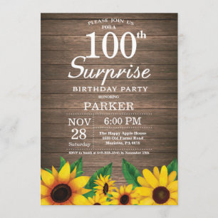 Invitation 100e anniversaire de la surprise du tournesol russ