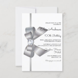 Invitation 100e anniversaire du Centenaire Bijoux Bow & Ribbo