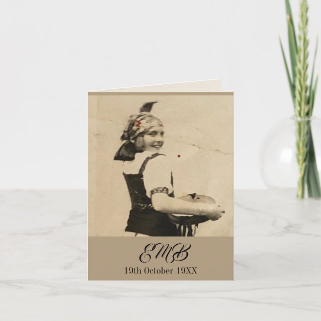 Invitation 100e anniversaire Elegant Monogramme photo pliée (Devant)