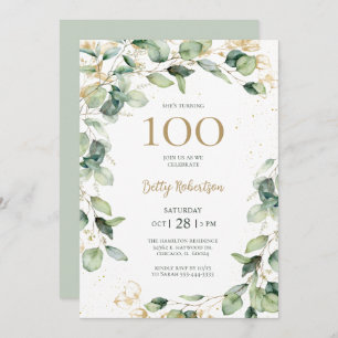 Invitation 100e anniversaire Eucalyptus