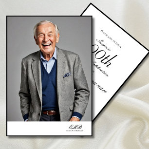 Invitation 100e anniversaire Homme élégant Monogramme photo