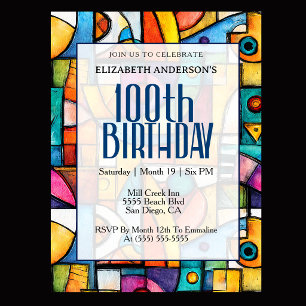 Invitation 100e anniversaire Moderne Cubiste