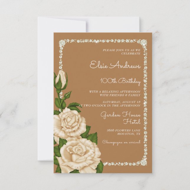 Invitation 100e anniversaire Rose du centenaire (Devant)
