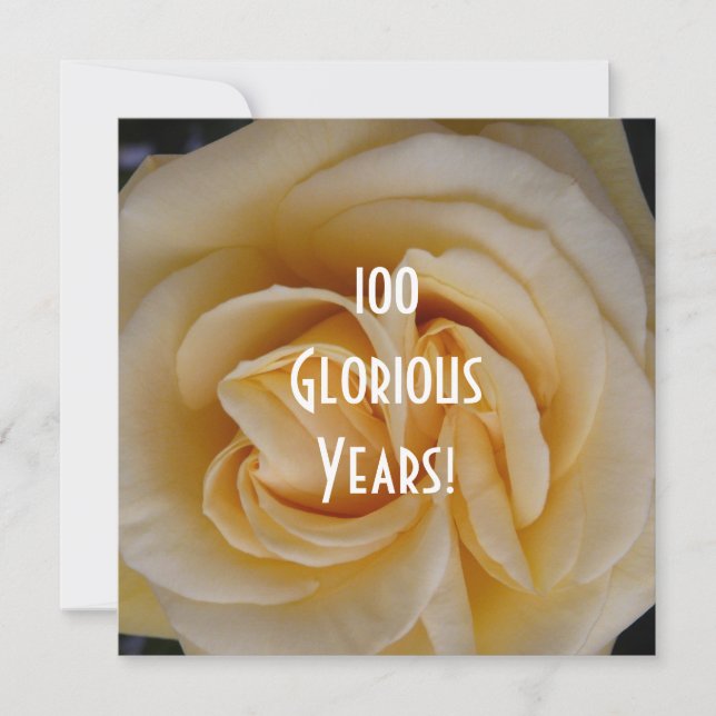 Invitation 100e anniversaire - Rose jaune (Devant)