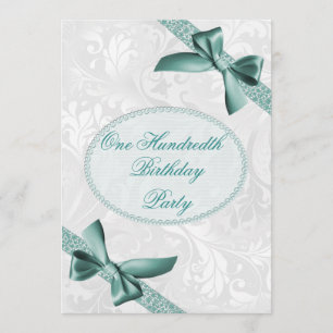 Invitation 100th Damassé et fête d'anniversaire d'arcs