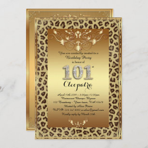 Invitation 101st, fête d'anniversaire 101st, or royal de