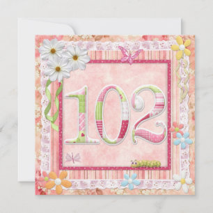 Invitation 102ème anniversaire style scrapbooking