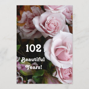 Invitation 102nd Bouquet de rose de rose de fête