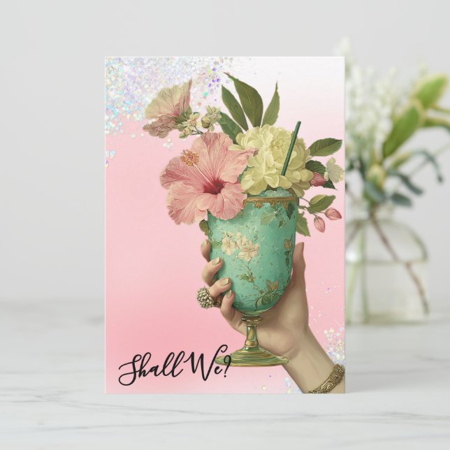 Invitation *~* 10 A101 PHOTO Cocktail Orné BACHELORETTE (Debout devant)