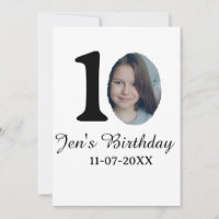 10 e anniversaire photo en gras lettre enfant nom