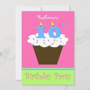 Invitation 10e anniversaire de fête 10 bougies