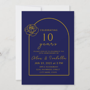 Invitation 10e anniversaire de Mariage de la marine moderne e