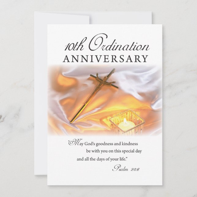Invitation 10e anniversaire d'Ordination, Cross Ca (Devant)