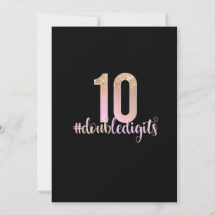Invitation 10e anniversaire Double chiffres filles Peach Ombr