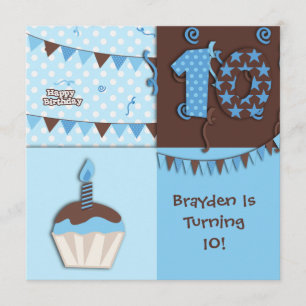 Invitation 10e anniversaire : Garçon :Invitation