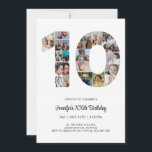 Invitation 10e anniversaire Numéro 10 Photo personnalisée Col<br><div class="desc">Marquez dix ans de merveilleux souvenirs et des aventures avec ce captivant 10e anniversaire Numéro Photo Collage. Ce modèle personnalisable est le mélange parfait de créativité et de sentiment, vous permettant de créer un cadeau vraiment mémorable pour la journée spéciale de votre bien-aimé. Capturez l'essence d'années incroyables dans un seul...</div>