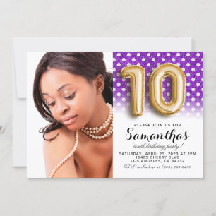 Invitation 10e anniversaire Polkadot Portrait