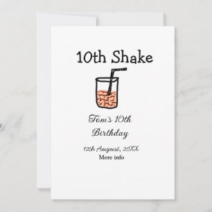 Invitation 10e Shake 10e anniversaire heureux milkshake scrib