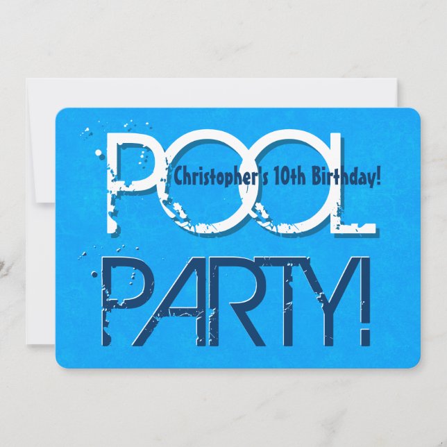 Invitation 10ème Fête d'anniversaire Piscine Ten Save the Dat (Devant)
