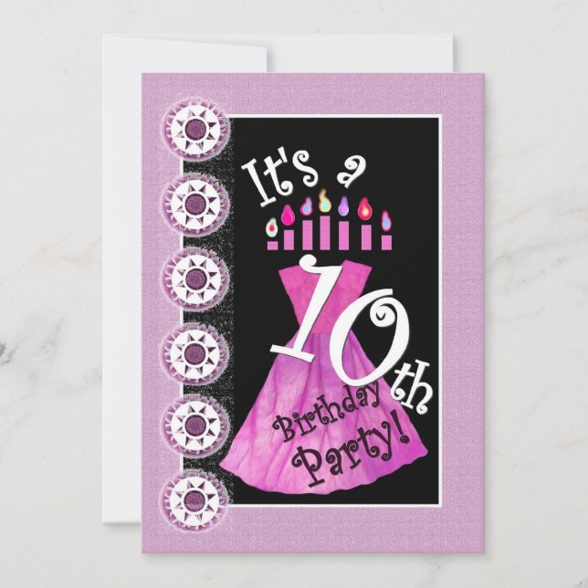 Invitation 10ème modèle W1174 de robe de ROSE de fête (Devant)