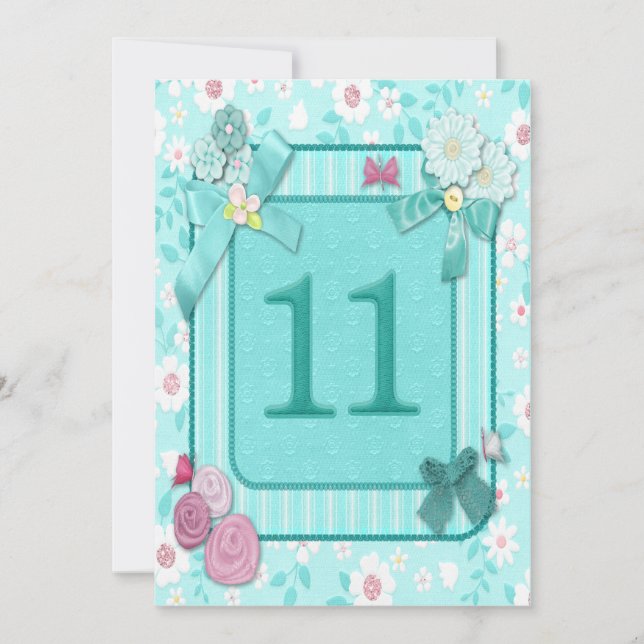 Invitation 11e anniversaire de fête (Devant)