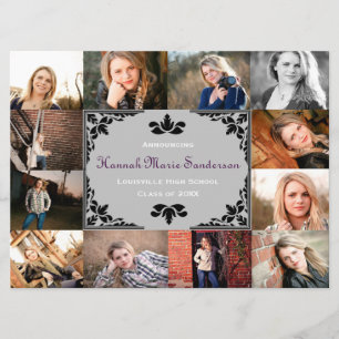 Invitation 12 Photos Collage de graduation-6x8 Grad Faire-par