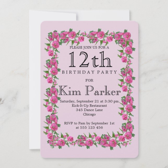 Invitation 12e anniversaire (Devant)