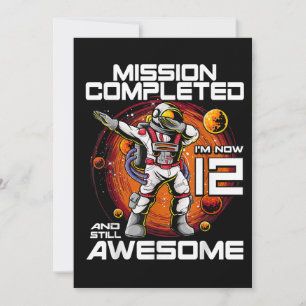 Invitation 12e anniversaire astronaute 12 ans espace extra-at