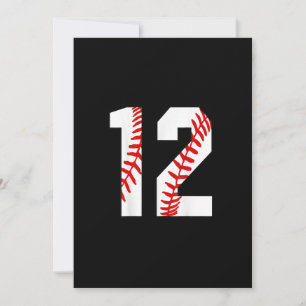 Invitation 12e anniversaire Baseball grand nombre Douze