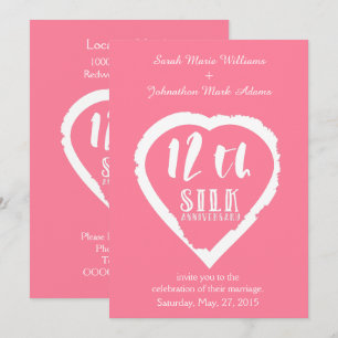 Invitation 12e anniversaire de mariage soie traditionnel