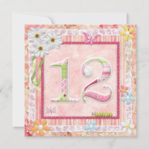 Invitation 12ème anniversaire style scrapbooking