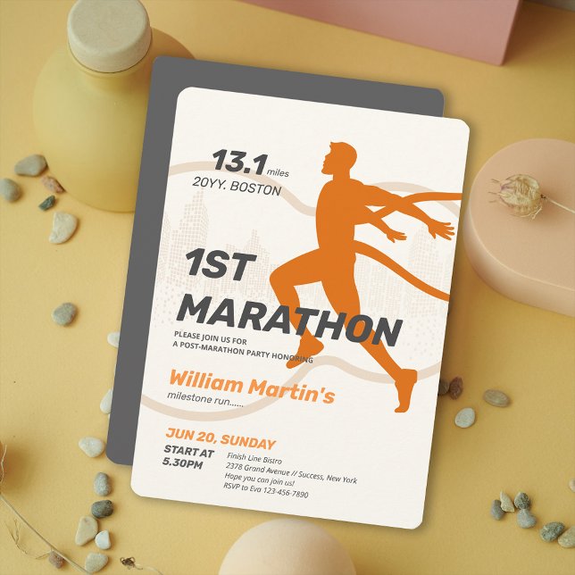 Invitation 13,1 miles 1ST Marathon-Post Marathon Party (13.1 miles 1ST Marathon-Post Marathon Party Invitation)