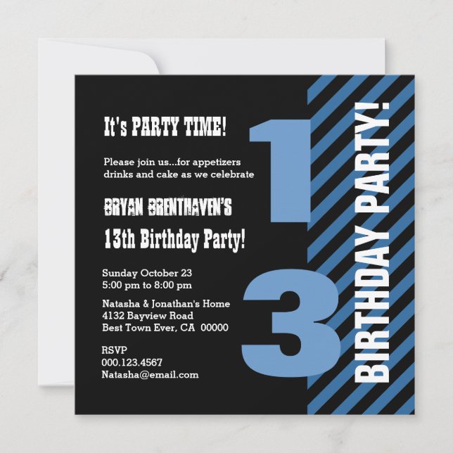 Invitation 13e Ado Anniversaire des Bleus modernes A03 (Devant)