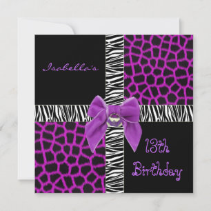 Invitation 13e anniversaire adolescent sauvage ani