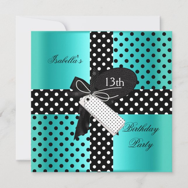 Invitation 13e anniversaire de fête adolescentes (Devant)