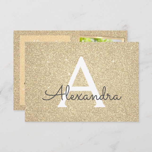 Invitation 13e anniversaire Sparkle Luxury Gold Photo (Devant / Derrière)